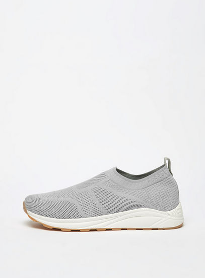 Textured Slip-On Sport Shoes with Pull Up Tabs