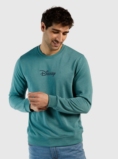 Disney Print Sweatshirt with Round Neck and Long Sleeves