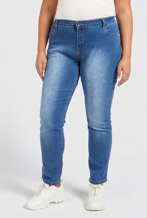 بنطلون جينز سكيني بخصر متوسط الارتفاع وتفاصيل جيوب-mxwomen-clothing-plussizeclothing-jeansandjeggings-jeans-2