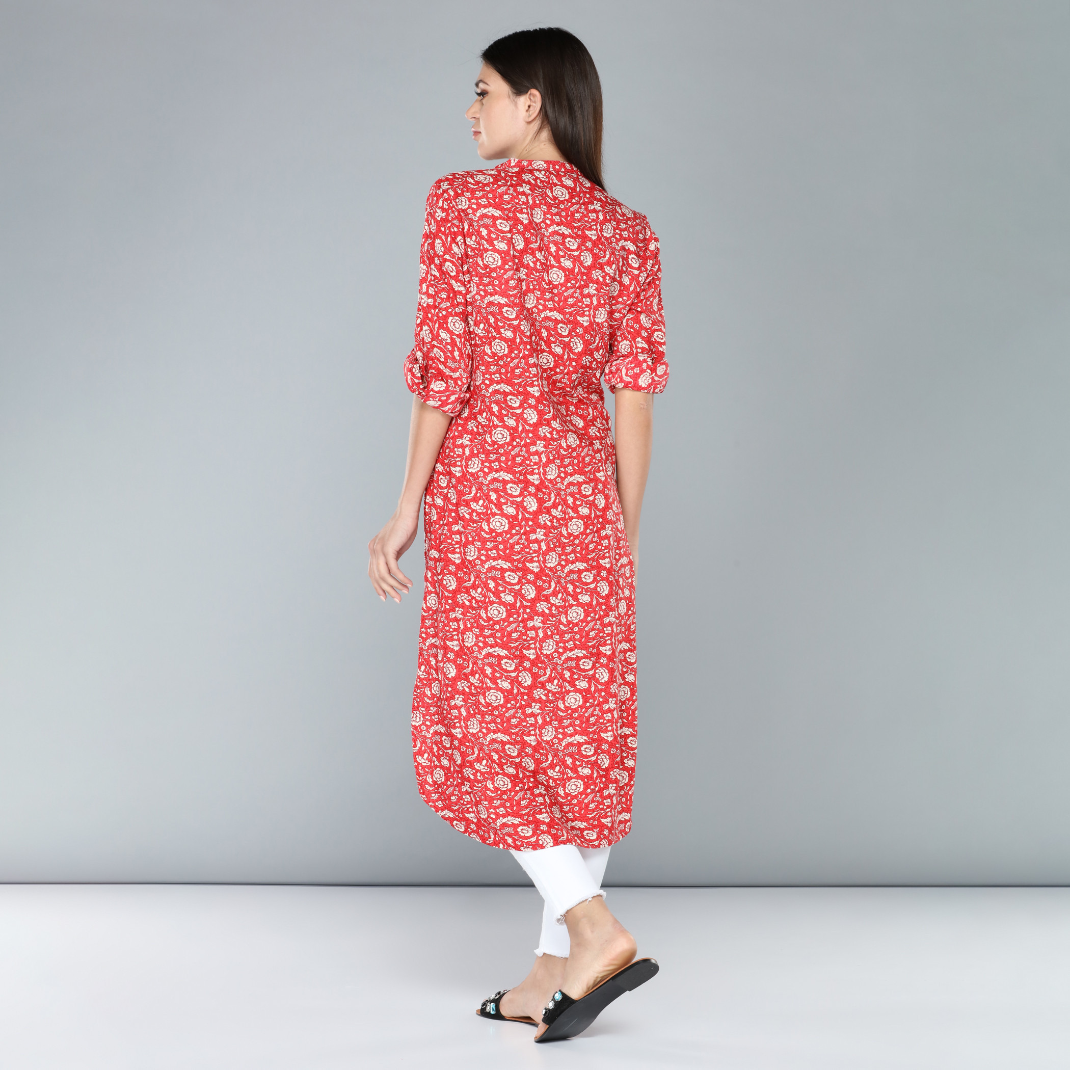Shop Printed Indo-Ethnic Kurti with 3/4th Sleeves Online | Max UAE