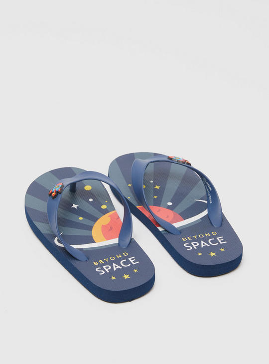 Space Print Thong Slippers