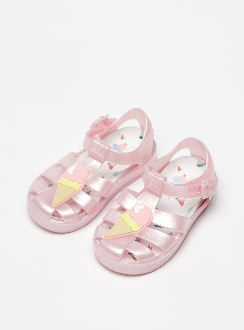 Ice Cream Detail Sandals with Buckle Closure-Sandals-image-1