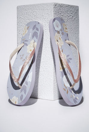 Floral Print Slip-On Thong Slippers-mxwomen-shoes-flipflops-3