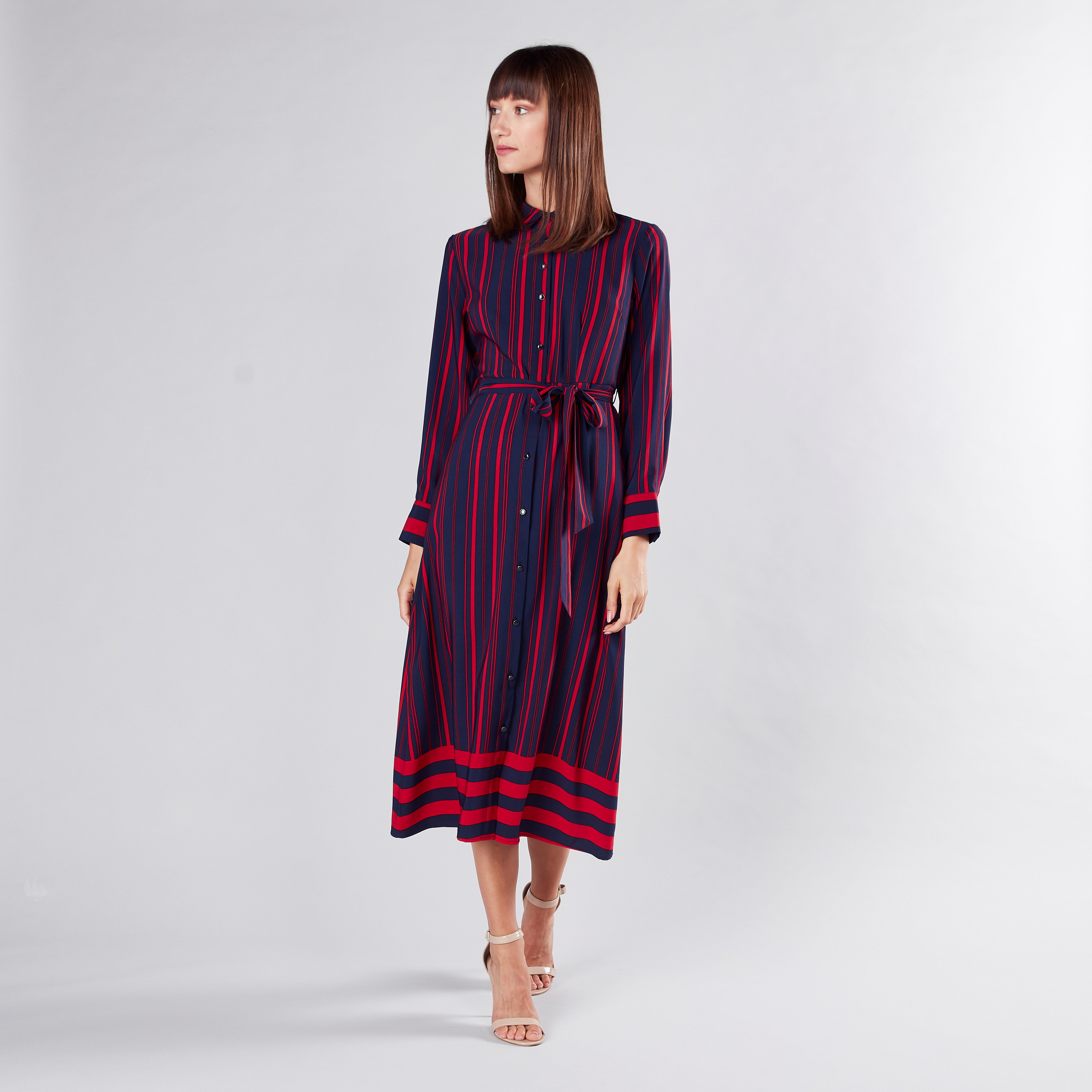 Long striped deals dress