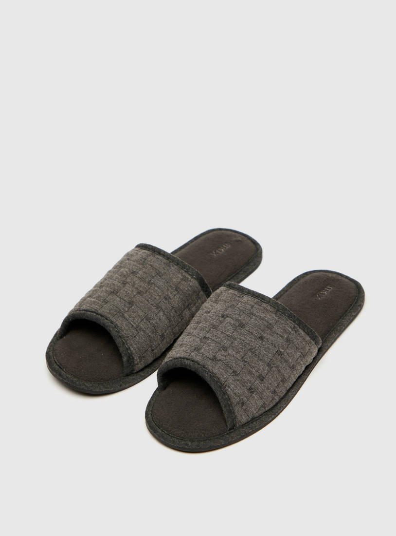 Weave Textured Bedroom Slides-Bedroom Slippers-image-1
