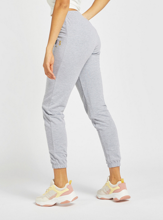 Solid Cropped Jog Pants with Elasticated Waistband