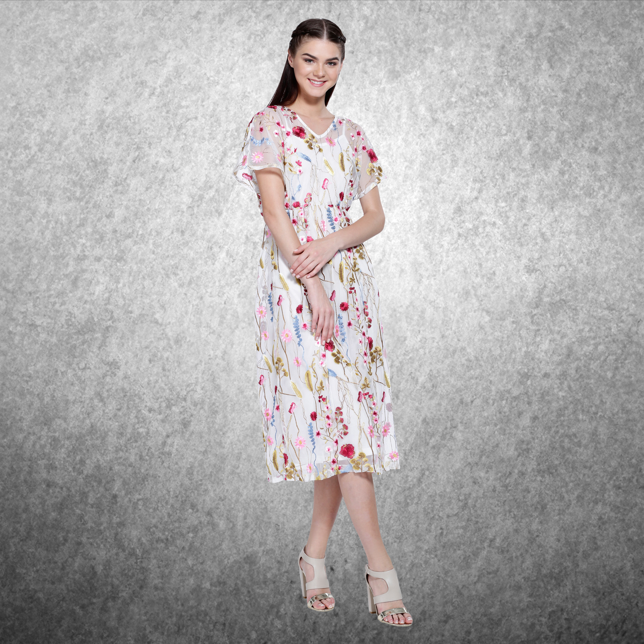 Shop Floral Print Midi Dress Online Max UAE