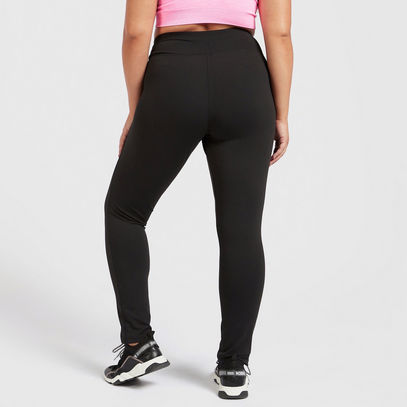 Solid Activewear Leggings in Slim-Fit with Elasticised Waistband--image-0