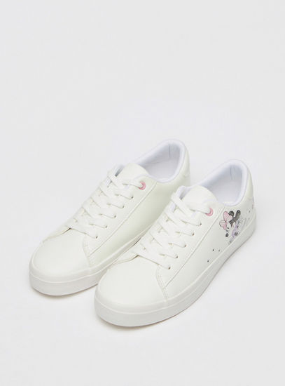 Minnie Mouse Print Sneakers with Lace-Up Closure