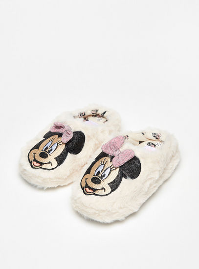Minnie Mouse Plush Slip-On Bedroom Slippers