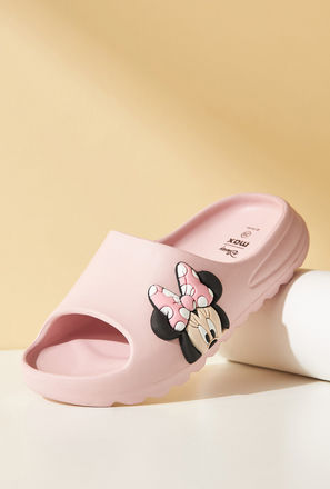 Minnie Mouse Embossed Slip-On Slide Sandals-mxkids-shoes-girlstwotoeightyrs-flipflops-0
