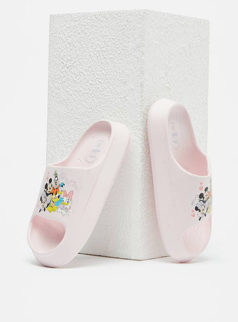 Mickey Mouse and Friends Print Slip-On Beach Slippers-Flip Flops-image-0