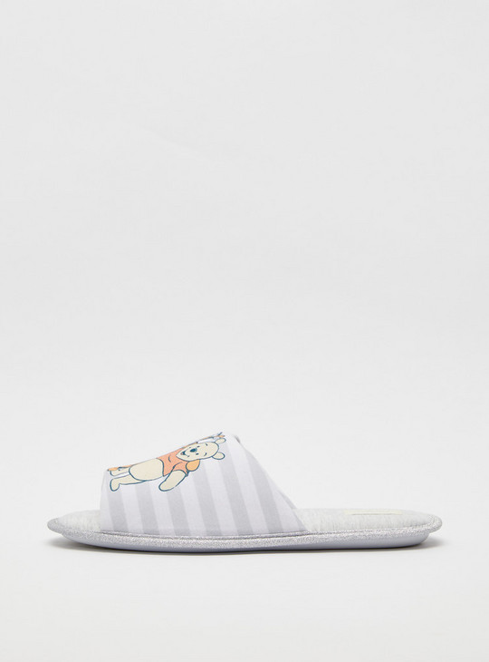 Winnie-the-Pooh Printed Slides with Striped Detail