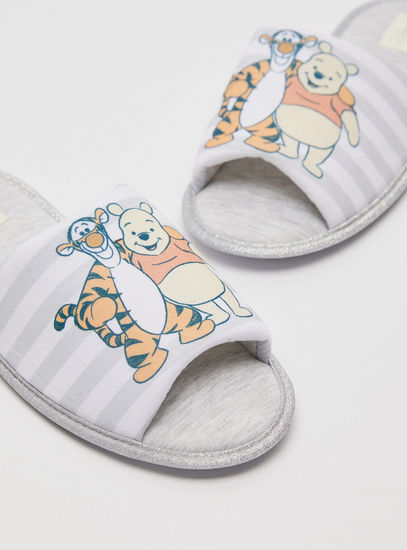 Winnie-the-Pooh Printed Slides with Striped Detail