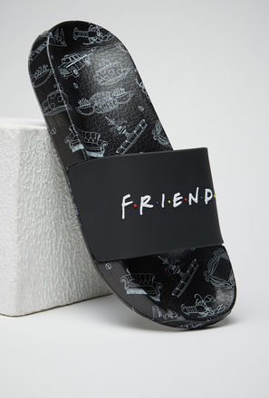Friends Embossed Slip-On Slides-mxwomen-shoes-sandals-3