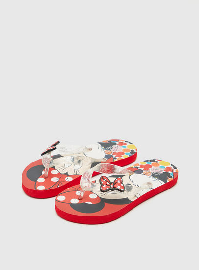 Minnie Mouse Print Slip-On Beach Slippers