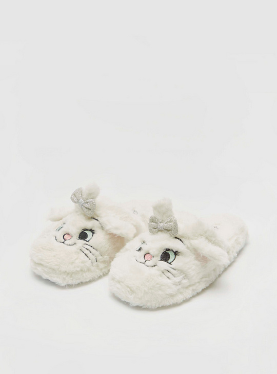 Marie Plush Bedroom Slippers with Bow Detail