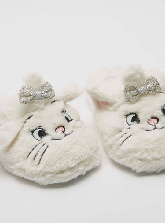 Marie Plush Bedroom Slippers with Bow Detail