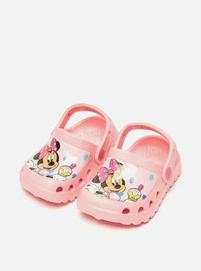 Minnie Mouse Print Clogs with Backstrap
