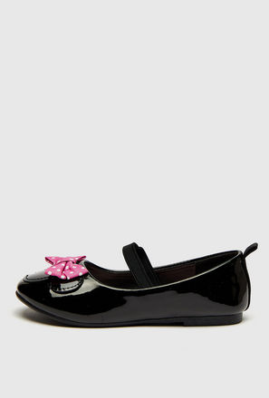 Minnie Mouse Print Slip-On Ballerina Shoes with Bow Accent