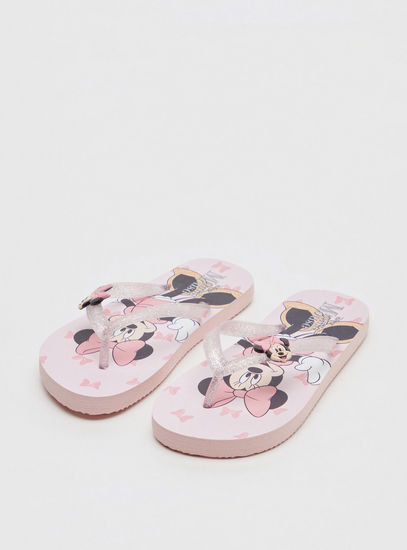 Minnie Mouse Print Slip-On Beach Slippers