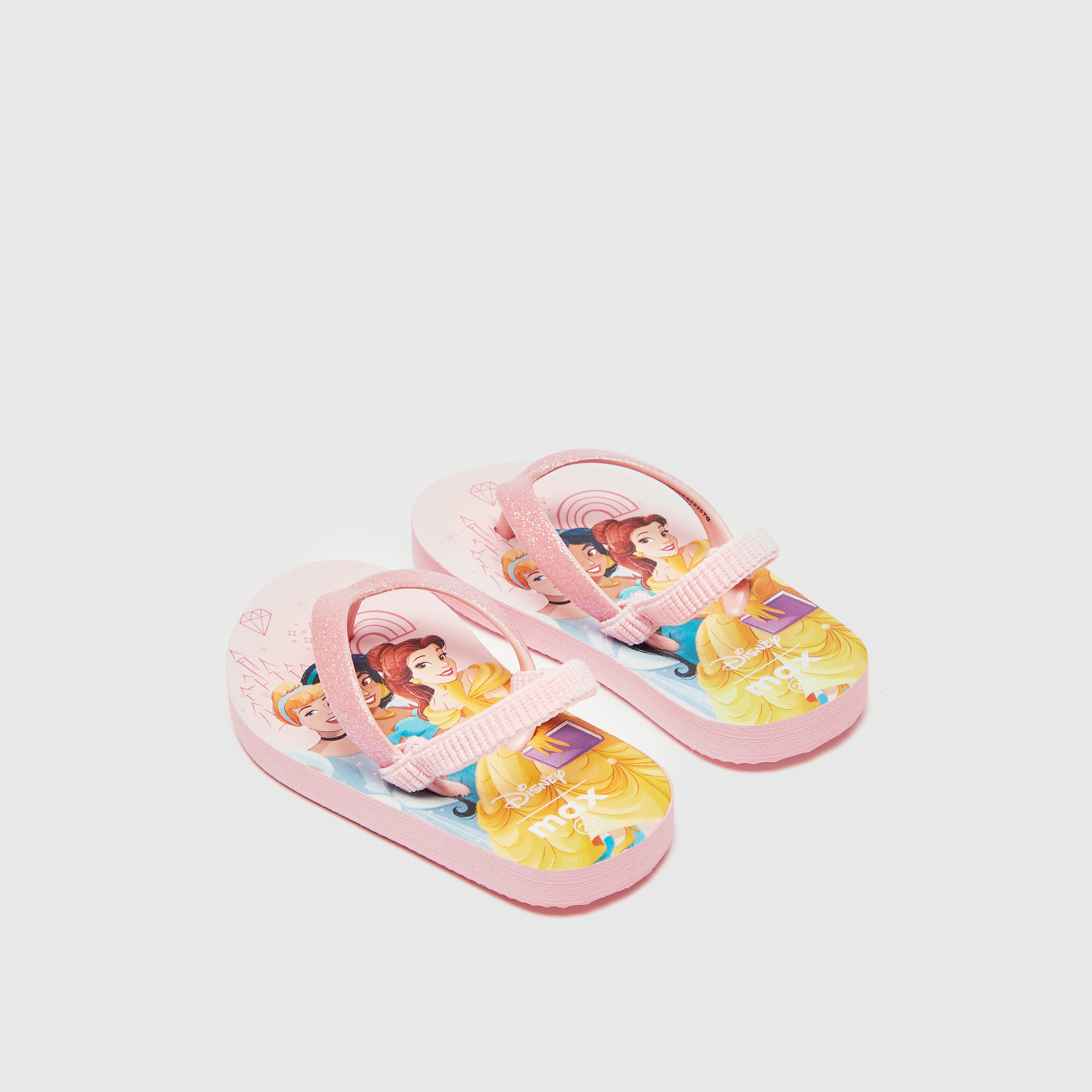 Shop Disney Princess Print Beach Slippers with Back Strap Online