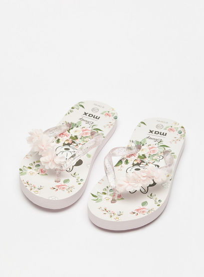 Minnie Mouse Print Slip-On Thong Slippers-Flip Flops-image-1