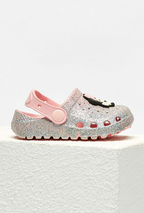 Minnie Mouse Glitter Embellished Clogs-mxkids-babygirlzerototwoyrs-shoes-sandals-1