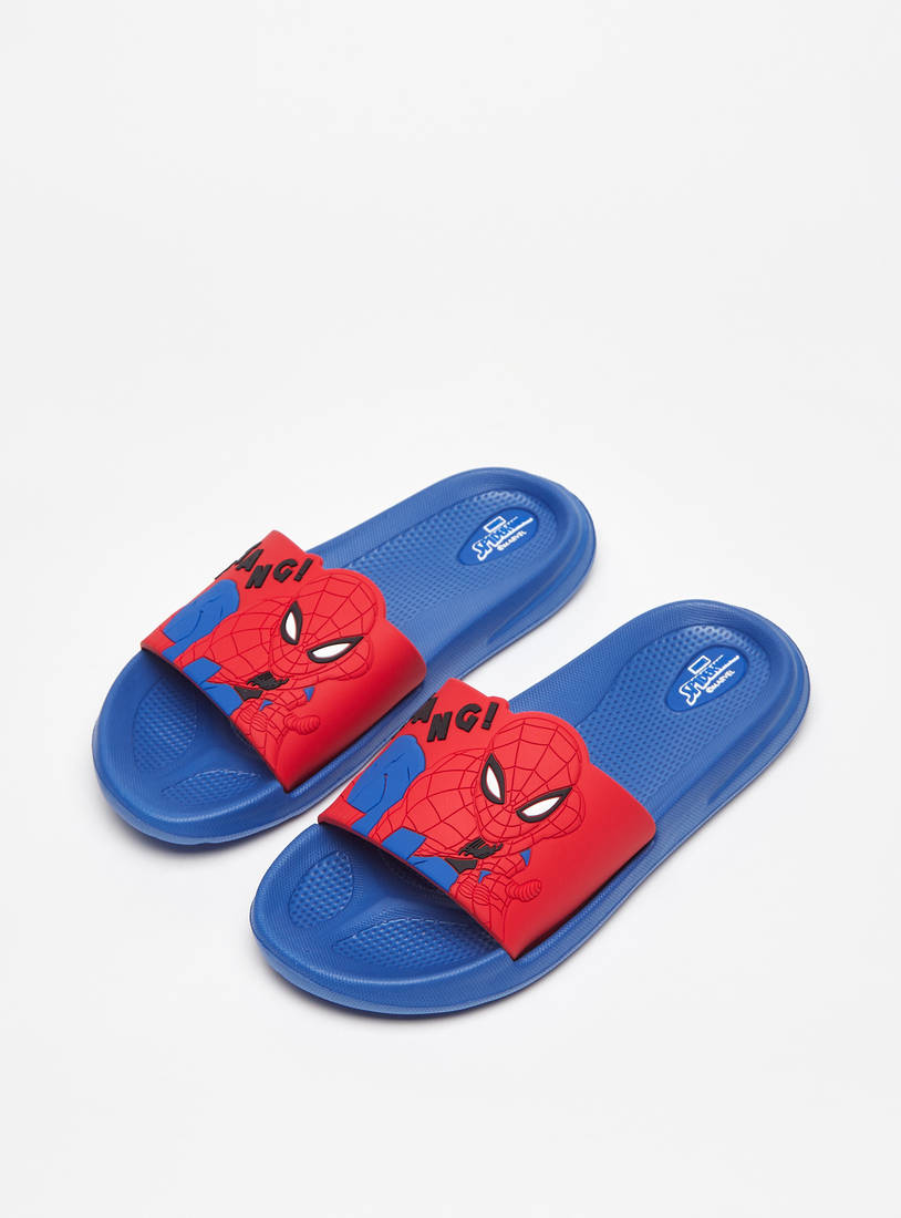 Spider-Man Embossed Slip-On Slides-Flip Flops-image-1