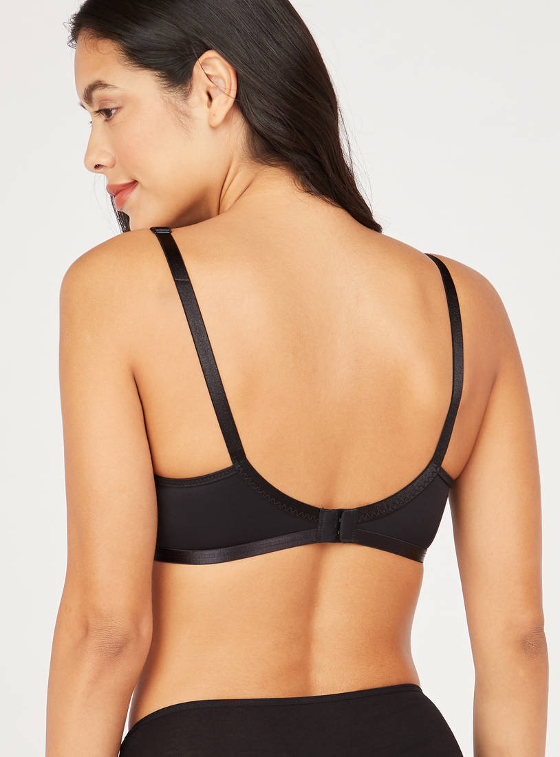 Shop Solid Basic Bra with Hook and Eye Closure Online