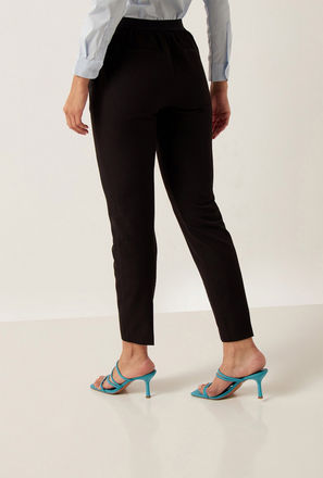 Ankle Length Pants with Pocket Detail and Elasticised Waistband