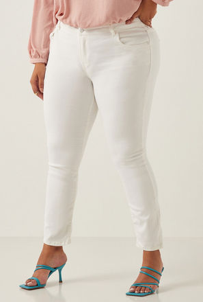 بنطلون جينز سكيني سادة بخصر متوسط الارتفاع وجيوب-mxwomen-clothing-plussizeclothing-jeansandjeggings-jeans-2