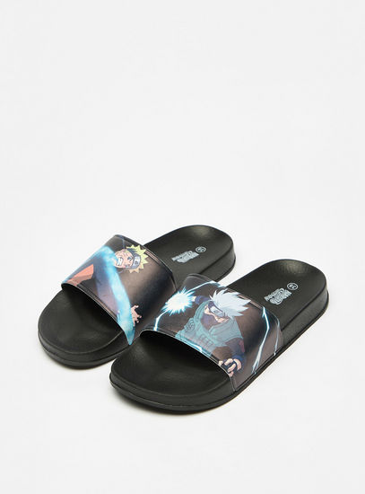 Naruto Print Slip-On Beach Slippers-Flip Flops-image-1