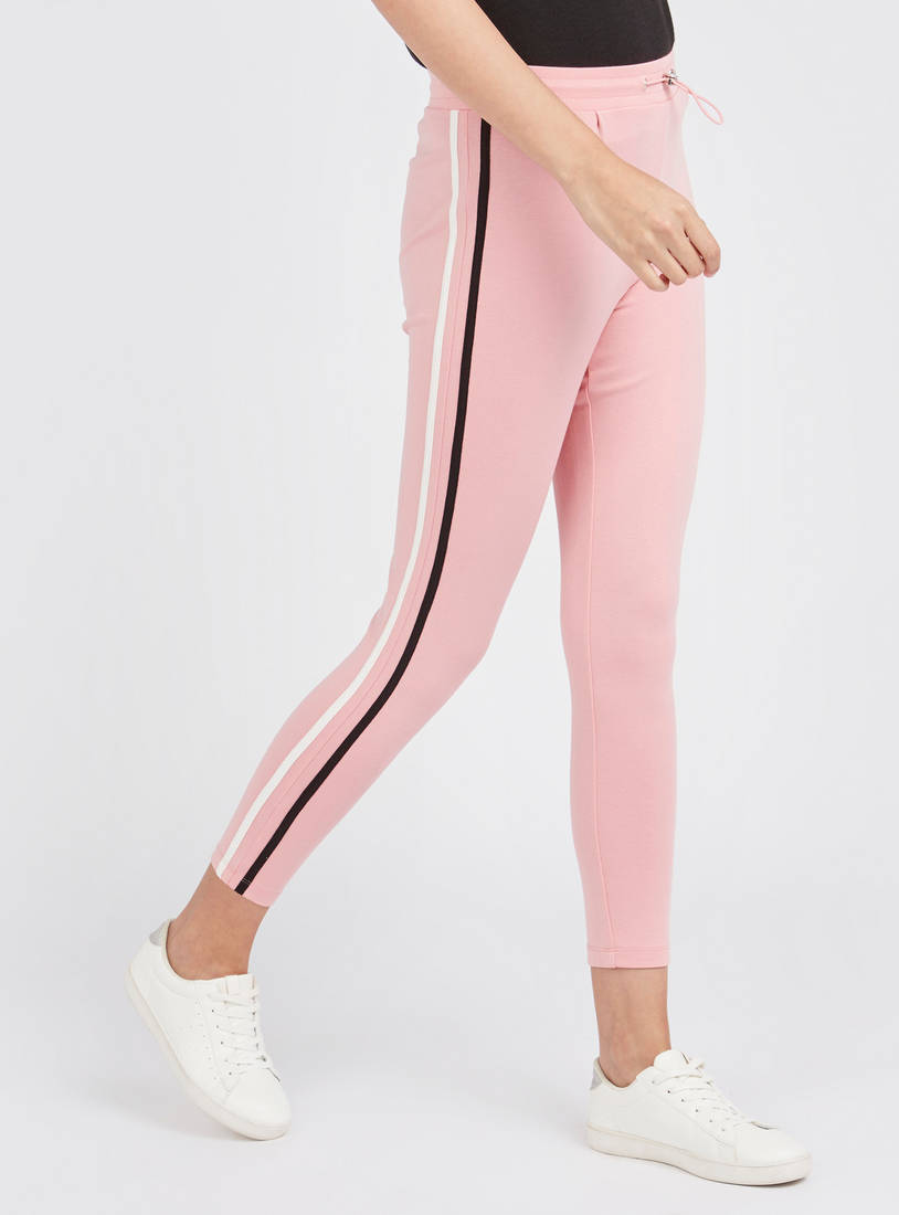 Shop Solid Leggings with Drawstring Closure Online