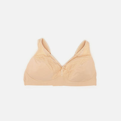 Textured Bra with Hook and Eye Closure