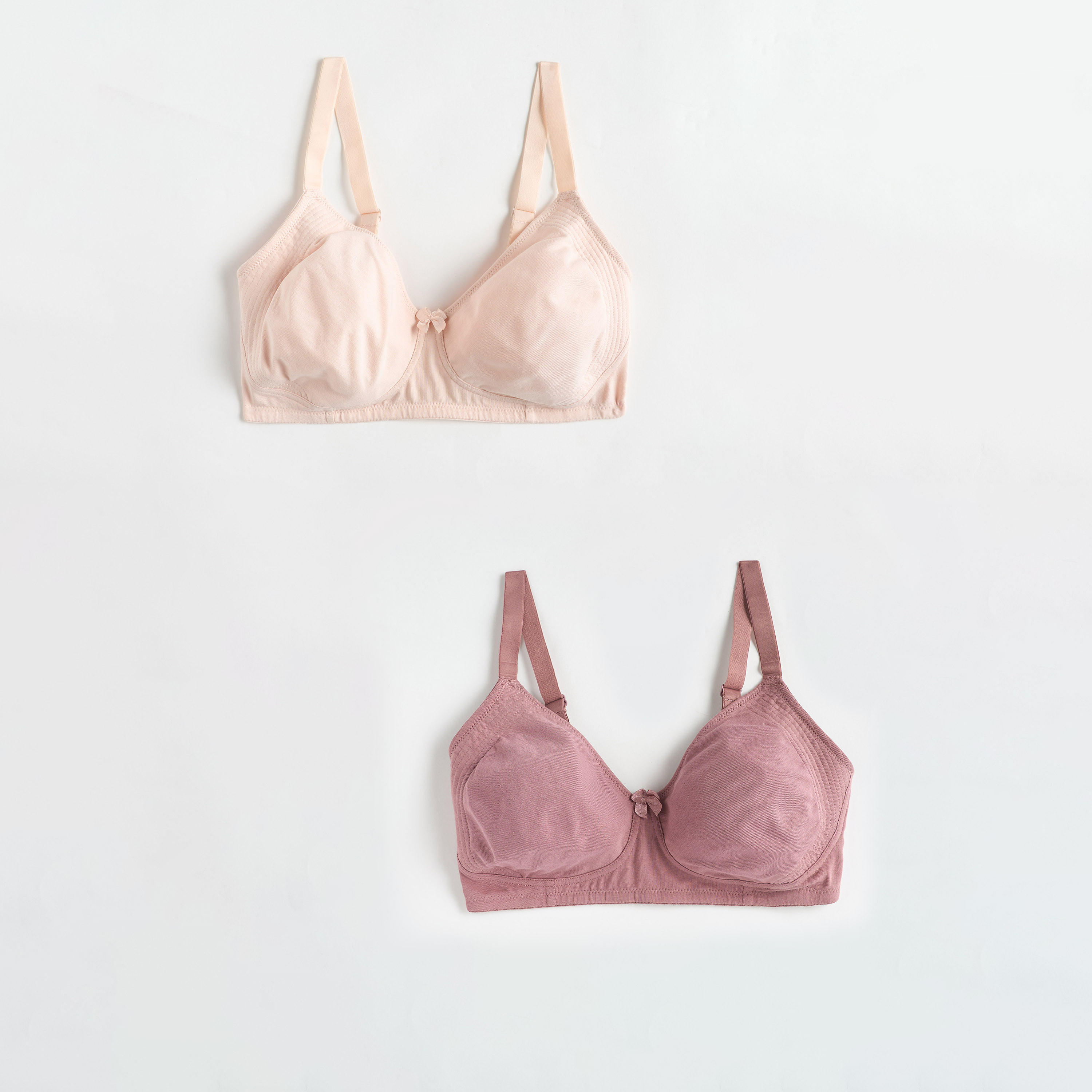 Shop Pack of Plain Bra with Adjustable Straps Online Max Qatar