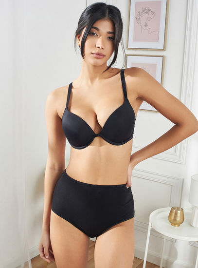 Solid Push Up Bra with Adjustable Straps