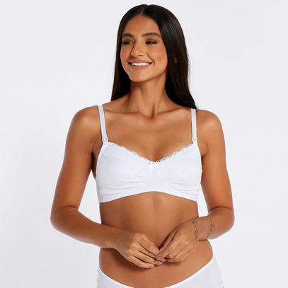 Maternity Bra with Adjustable Straps and Hook and Eye Closure