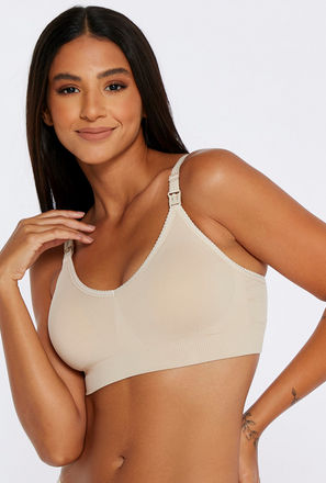 Seamless Maternity Bra with Hook and Eye Closure