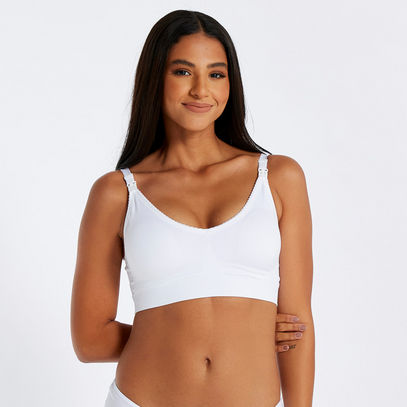 Seamless Maternity Bra with Hook and Eye Closure