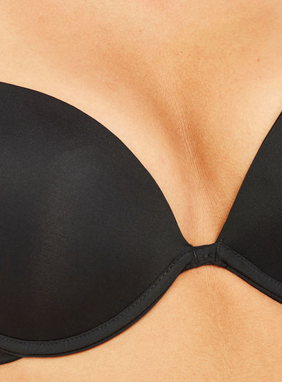 Push-Up Bra with Adjustable Straps and Hook and Eye Closure