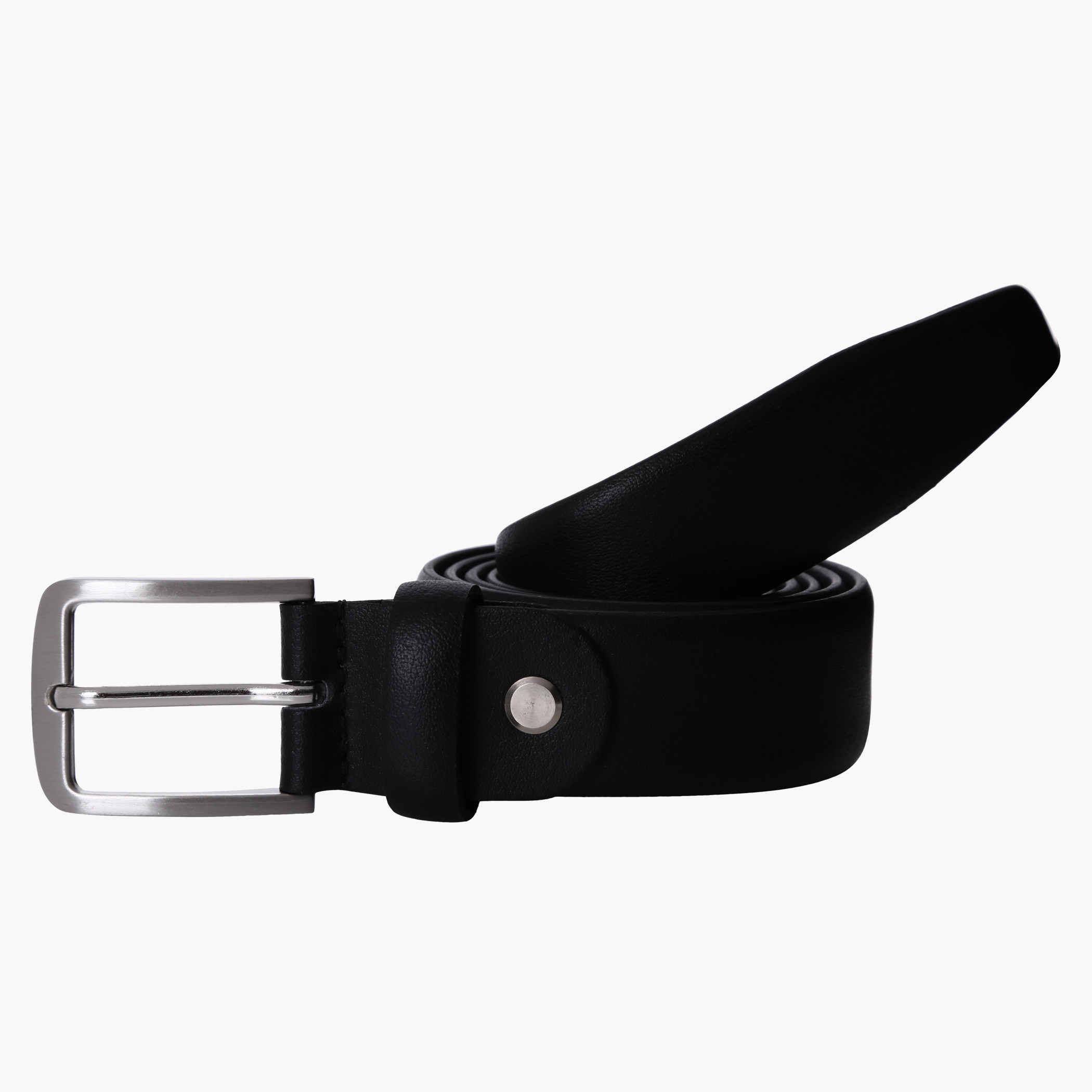 Shop Textured Belt with Metallic Buckle Online Max Qatar