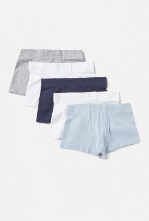 Pack of 5 - Plain Trunks with Elasticised Waistband-mxkids-boyseighttosixteenyrs-clothing-underwear-briefs-2