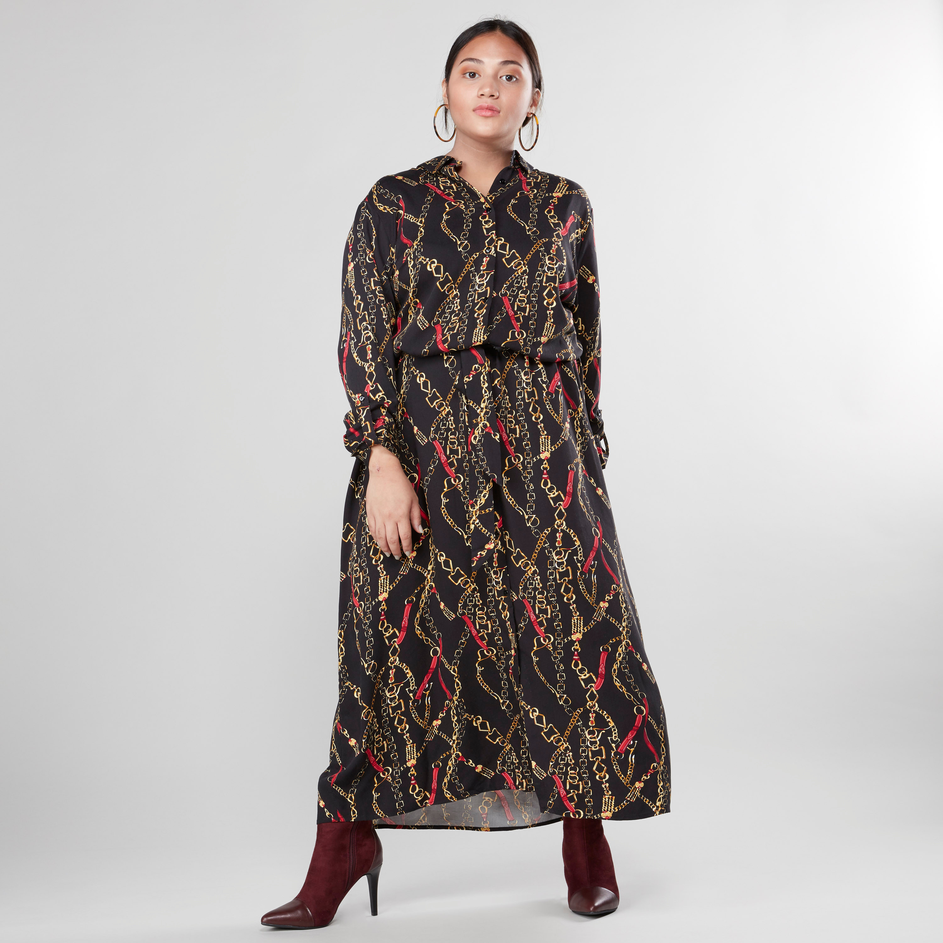 Chain print hotsell maxi dress