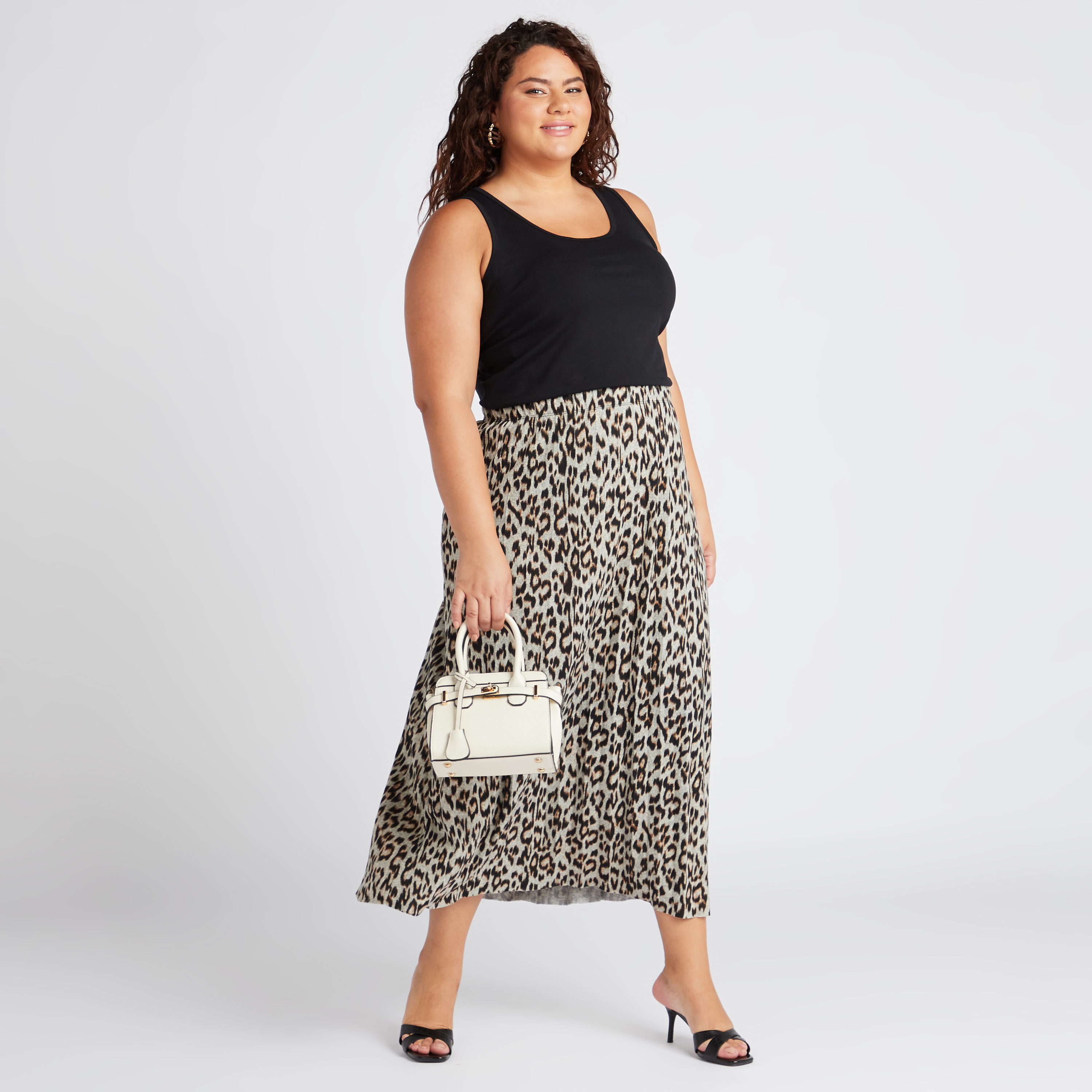 Leopard print maxi hot sale skirt plus size