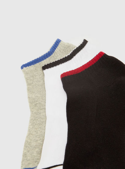 Set of 3 - Printed Ankle Length Socks with Elasticated Hem
