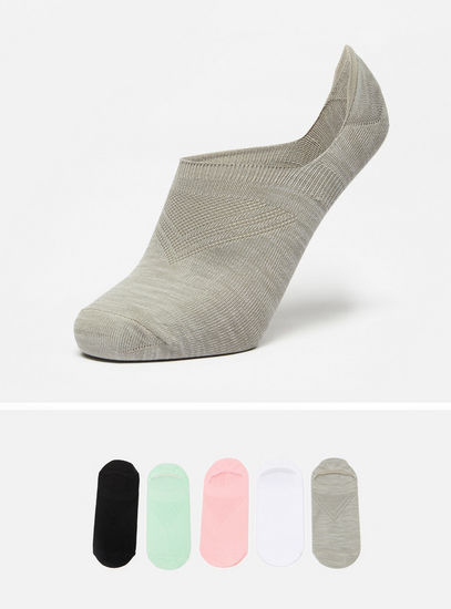 Set of 5 - Solid No Show Socks-Socks & Stockings-image-0