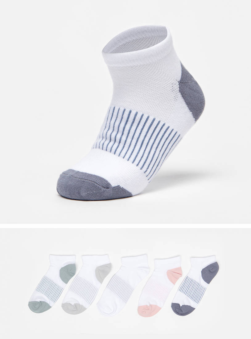 Pack of 5 - Striped Ankle Length Socks-Socks & Stockings-image-0