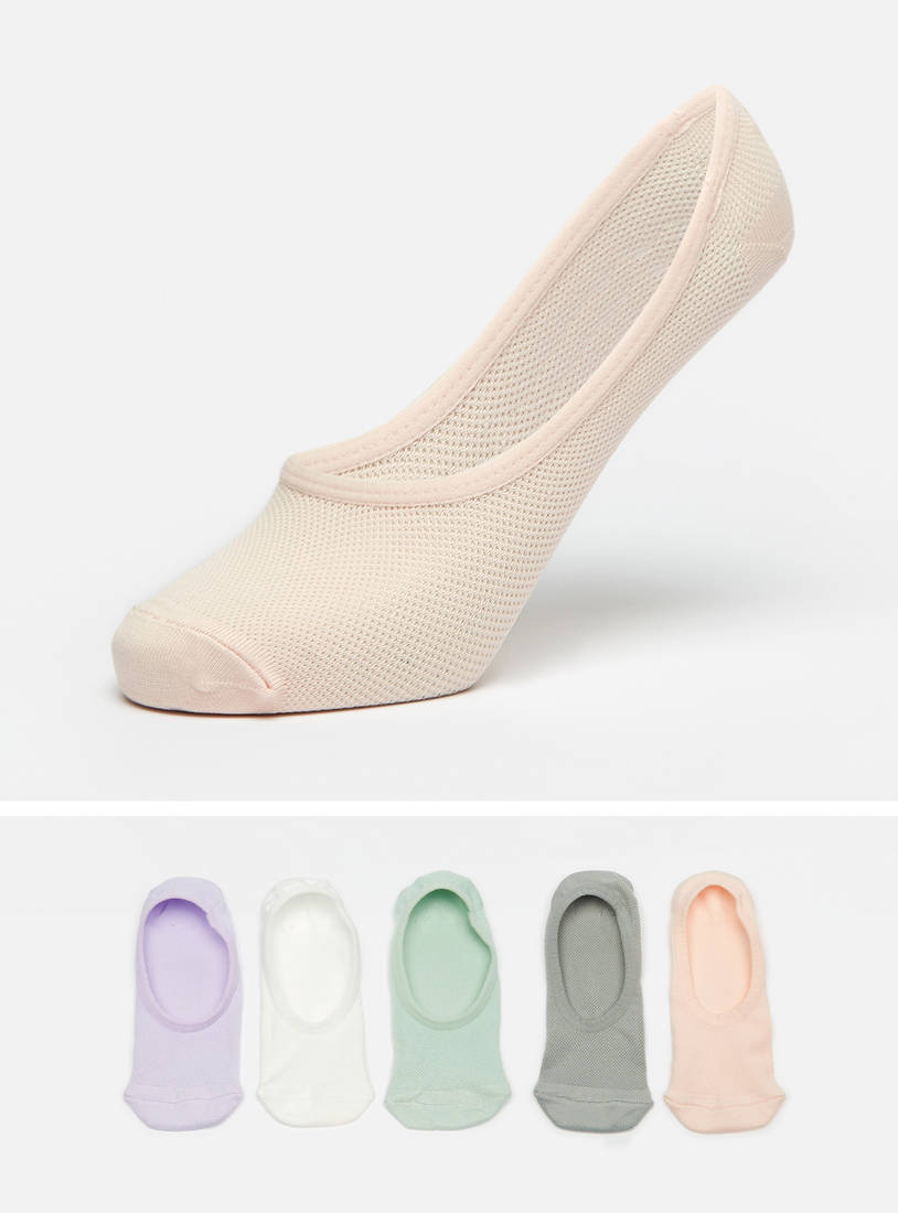 Set of 5 - Textured No Show Socks-Socks & Stockings-image-0