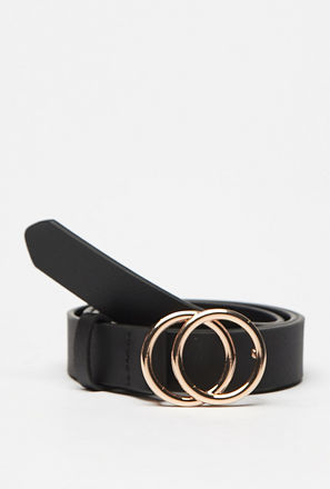 Textured Belt with Double O-Ring Pin Buckle Closure